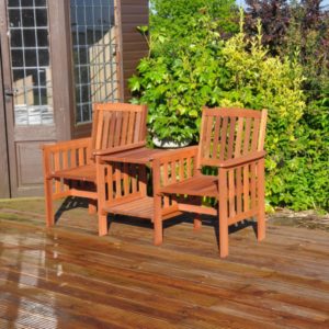 HARDWOOD GARDEN PATIO LOVE SEAT