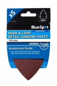 BLUE SPOT 140MM 5 PACK 120 GRIT DETAIL SANDING PADS