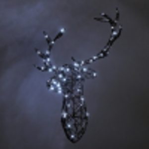 80CM BRIGHT WHITE REINDEER HEAD