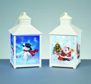 30CM B-O 2 ASST XMAS CHARACT ER LANTERN W-WHITE LEDS