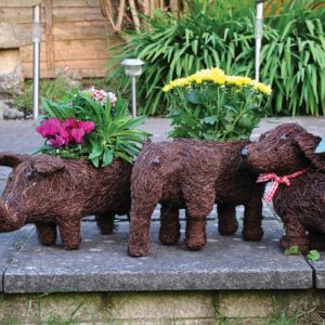 RATTAN ANIMAL POTS