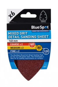 6 PACK 140MM MIXED GRIT DETAIL SANDING SHEETS