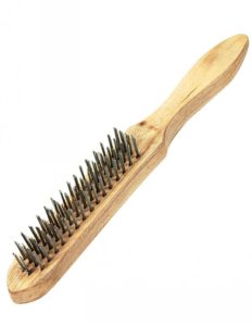 4 ROW WIRE BRUSH WOODEN HANDLE