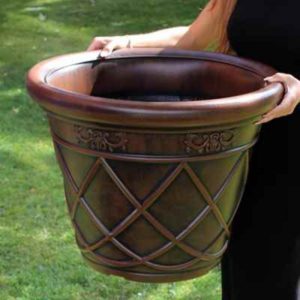 LARGE CERAMIC EFFECT PLASTIC PLANTER