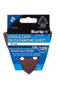 BLUE SPOT 93MM 5 PACK 120 GRIT DELTA SANDING PADS