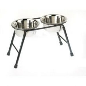 CLASSIC DOUBLE DISH STANDING DOG BOWLS 22CM
