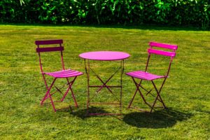 PINK METAL BISTRO SET