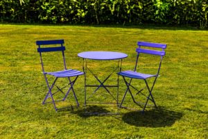 PURPLE METAL BISTRO SET