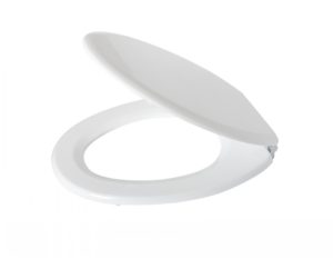 WHITE MOULDED WOOD TOILET SEAT