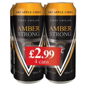 AMBER STRONG DRY APPLE CIDER PACK OF 4 500ML