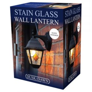 STAINED GLASS WALL LANTERN