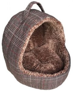 HOODED CAT BED BROWN