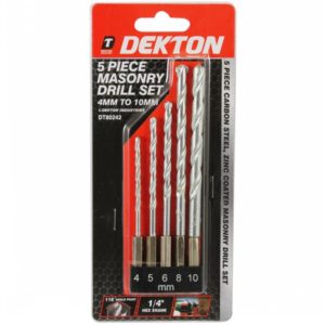 DEKTON 5PC 1/4" MASONRY DRILL SET