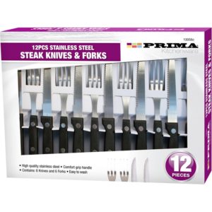 12PC STEAK SET IN COLOUR BOX BAKELIGHT HANDLE