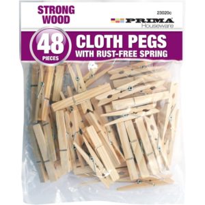 WOODEN CLOTHES PEGS 48PC